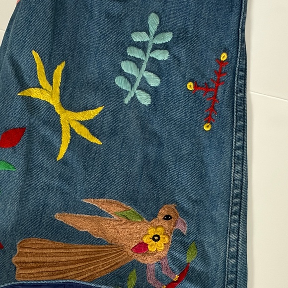 Alice + Olivia Multicolor Embroidered Flare Jeans - Picture 10 of 10